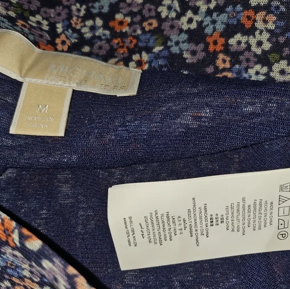 Michael Kors Blue Coral Floral Long Women's Skirt Lined Medium - Picture 6 of 11